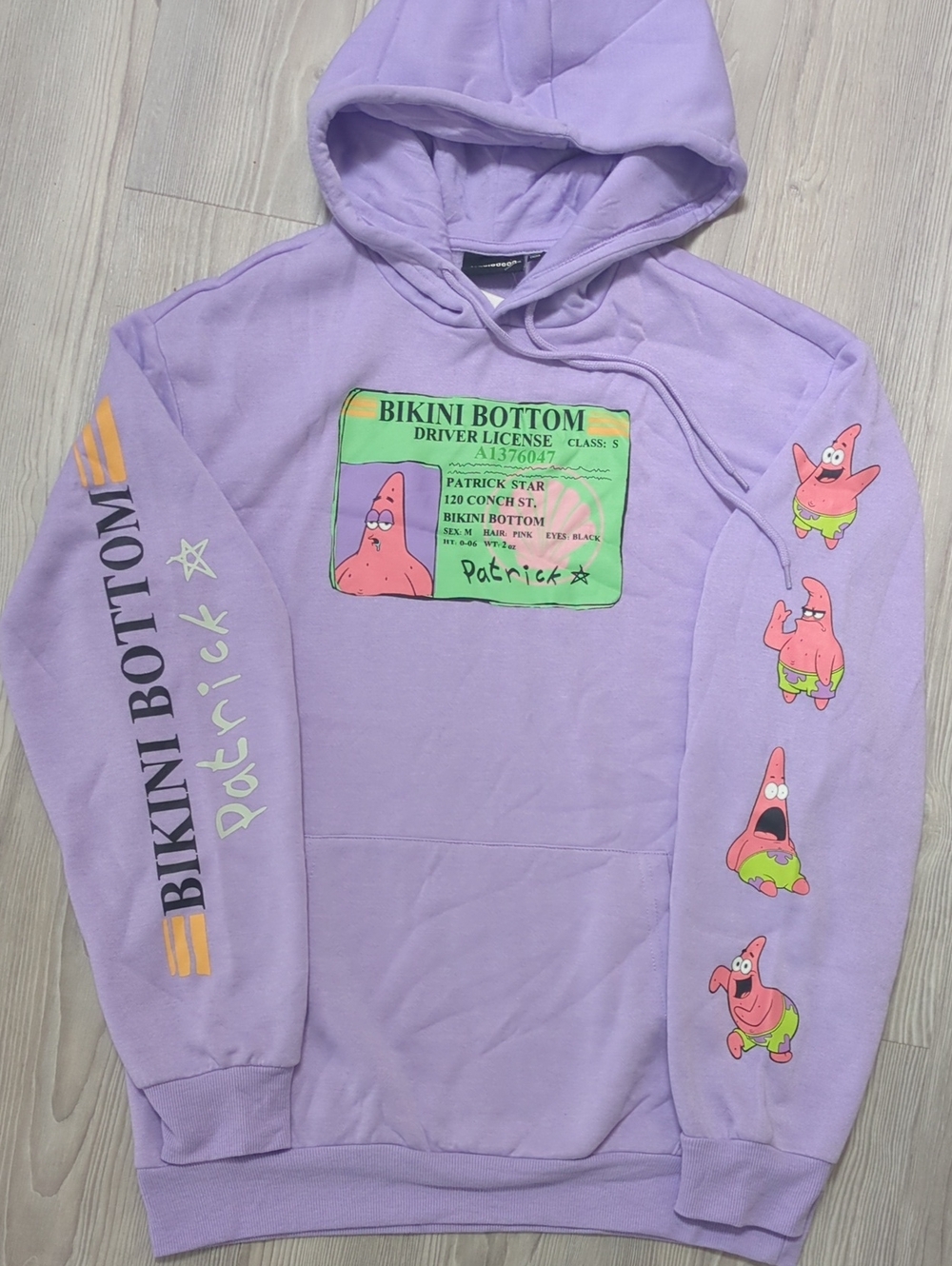 Nickelodeon SpongeBob Patrick Star Bikini Bottom Purple Hoodie Sweatshirt M